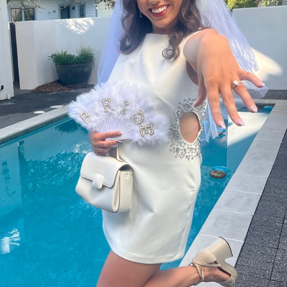 White bridal dress for bachelorette